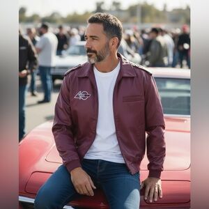 Vintage Pro Fit Men’s Chevrolet Racing Windbreaker Moto Streetcore Grunge XL Red